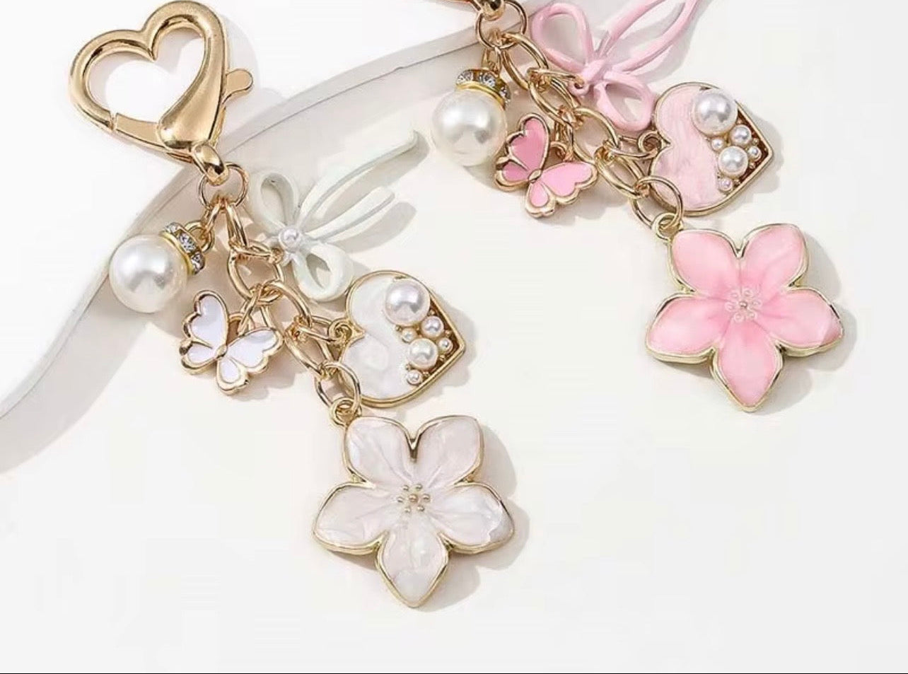 Butterfly Blossom Charm Keychain